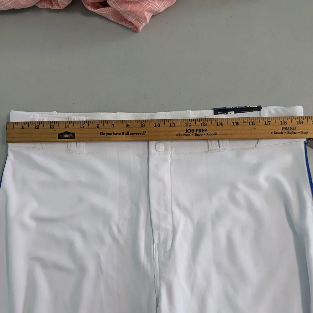 NWT New Champro Knicker Mens extra large Baseball Pants - White with blue Pipin